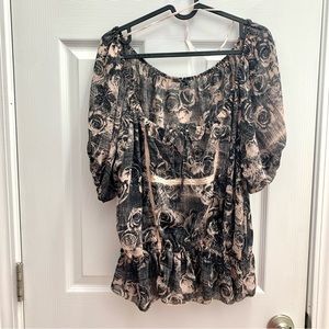 Guess floral print blouse top